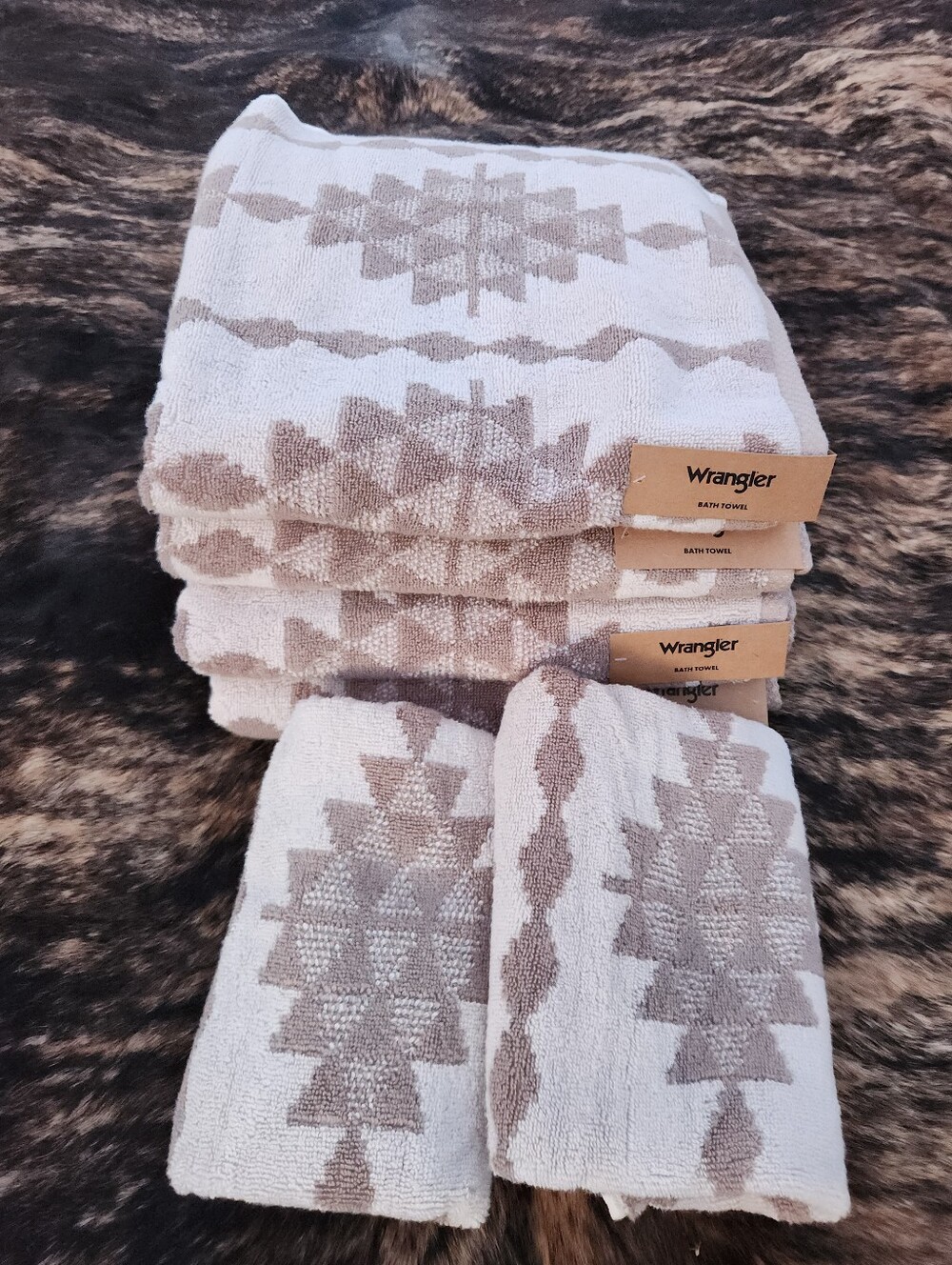 Wrangler Tan/Brown Southwestern Bath Towel Set